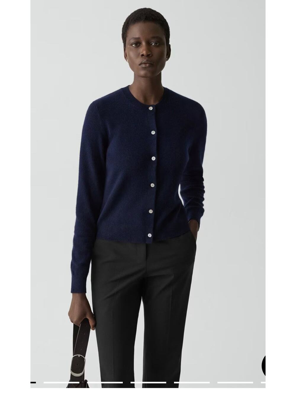 Theory Soft Cashmere Cardigan Sweater Inkwell S